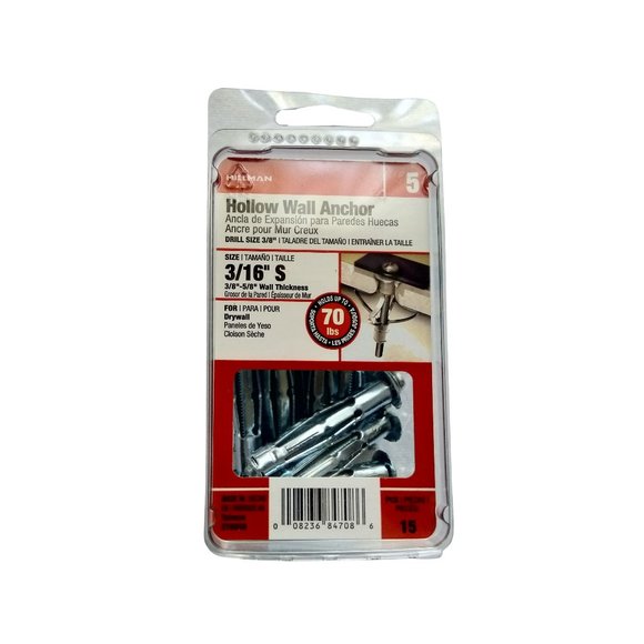 Hillman Hollow Wall Anchors 15 Pieces - Picture 2 of 2